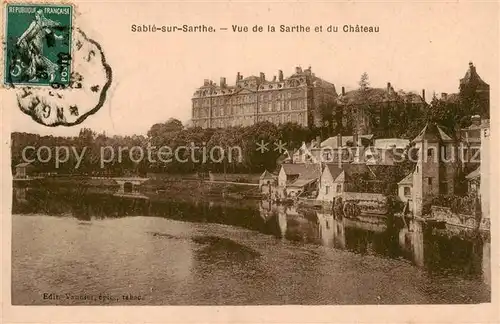 AK / Ansichtskarte Sable sur Sarthe_72 Vue de la Sarthe et du Chateau 