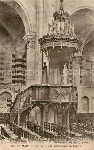 AK / Ansichtskarte Le_Mans_Sarthe Interieur de la Cathedrale la Chaire Le_Mans_Sarthe