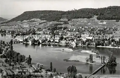 AK / Ansichtskarte Stein_Rhein_SH mit Insel Werd und Schloss Hohenklingen 
