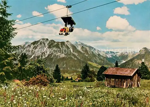 AK / Ansichtskarte  Sessellift_Chairlift_Telesiege Soellereckbahn Rubihorn und Nebelhorn 