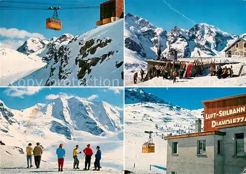 AK / Ansichtskarte  Seilbahn_Cable-Car_Telepherique Diavolezza Engadin Piz Bernina Piz Palue Piz Morteratsch 