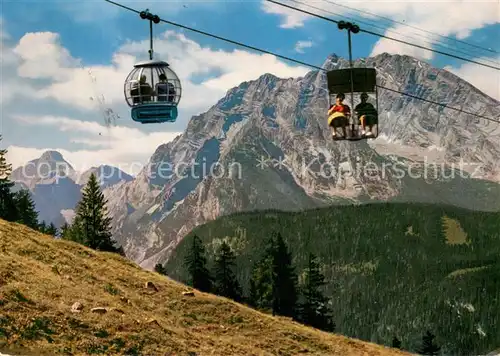 AK / Ansichtskarte  Sessellift_Chairlift_Telesiege Jennerseilbahn gegen Watzmann Steinernes Meer 