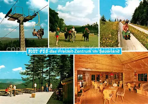 AK / Ansichtskarte 73812249 Sessellift_Chairlift_Telesiege Fort Fun Sauerland  