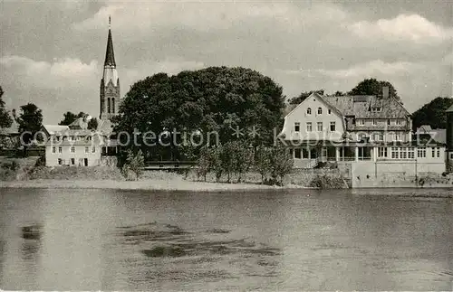 AK / Ansichtskarte  Nienburg_Weser Blick ueber die Weser Nienburg Weser