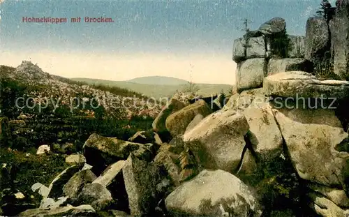 AK / Ansichtskarte  Ilsenburg_Harz Hohneklippen mit Blick zum Brocken Ilsenburg Harz