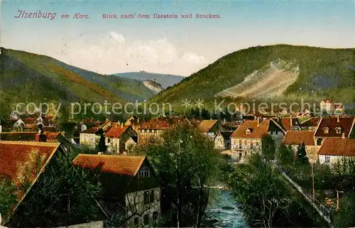 AK / Ansichtskarte  Ilsenburg_Harz Blick nach dem Ilsestein und Brocken Ilsenburg Harz