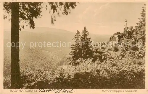 AK / Ansichtskarte  Bad_Harzburg Landschaftspanorama Rabenklippe Brocken Bad_Harzburg