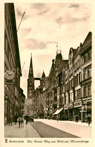 AK / Ansichtskarte  Halberstadt Der Breite Weg mit Blick auf Martinikirche Serie Aus deutschen Landen Halberstadt