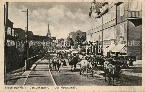 AK / Ansichtskarte  Braunlage Damenkapelle in der Hauptstrasse Viehtrieb Braunlage