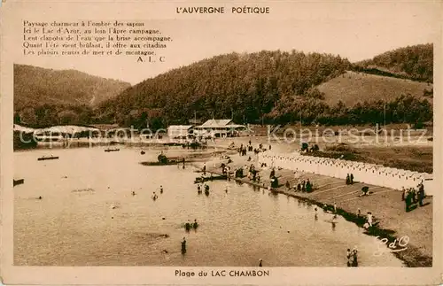 AK / Ansichtskarte Lac_Chambon_63_Puy de Dome A la plage 