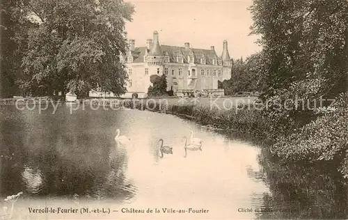 AK / Ansichtskarte Vernoil le Fourrier_49_Maine et Loire Chateau de la Ville au Fourier Etang 