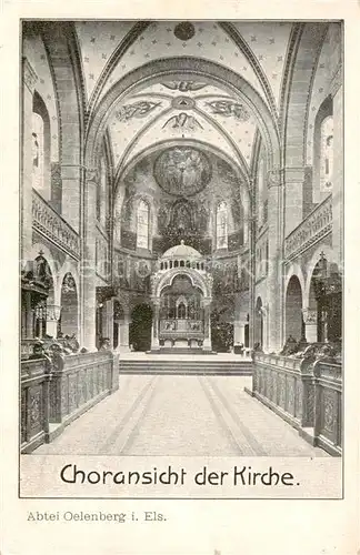 AK / Ansichtskarte Oelenberg_Abtei_Reiningue_68_Elsass Choransicht der Kirche 