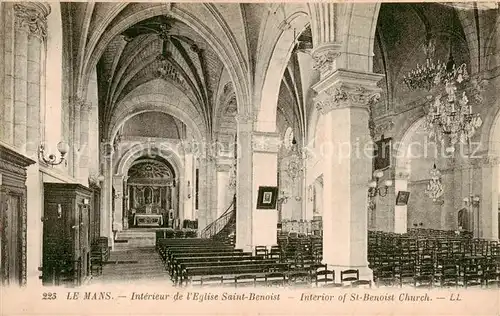 AK / Ansichtskarte Le_Mans_Sarthe Interieur de l Eglise Saint Benoist Le_Mans_Sarthe