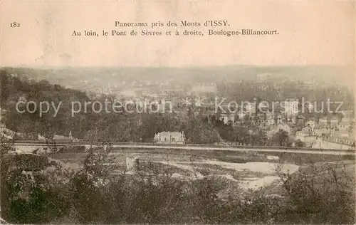 AK / Ansichtskarte Boulogne Billancourt Panorama pris des Monts dISSY Au loin le Pont de Sevres et a droite Boulogne Billancourt