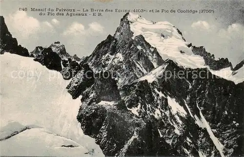 AK / Ansichtskarte Pelvoux_Montagne_05_Hautes Alpes Massif du Pelvoux La Barre des Ecrins et le Pic de Coolidge du Pic des Agneaux 