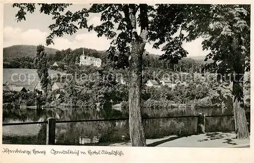 AK / Ansichtskarte  Ilsenburg_Harz Gondelteich mit Hotel Waldhof Ilsenburg Harz