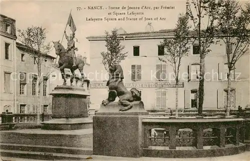 AK / Ansichtskarte Nancy_54 Statue de Jeanne dArc par Fremier et Square Lafayette 