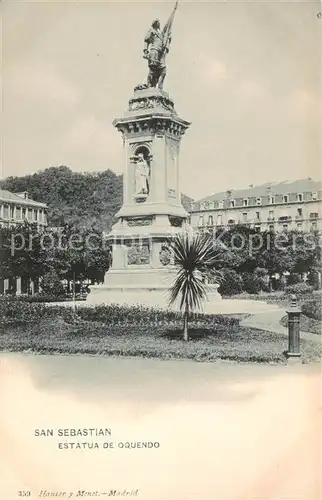 AK / Ansichtskarte  San_Sebastian__Pais_Vasco_ES Estatua de Oquendo 
