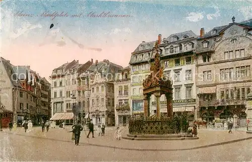 AK / Ansichtskarte 73812541 Mainz__Rhein Marktplatz mit Marktbrunnen 