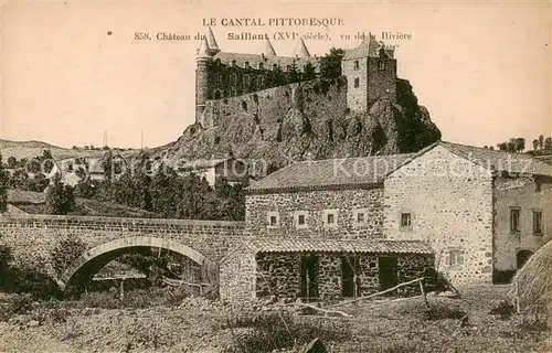 AK / Ansichtskarte Cantal_Montagne_15 Chateau du Saillant vue de la Riviere 