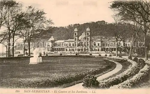 AK / Ansichtskarte 73812601 San_Sebastian__Pais_Vasco_ES El Casino et los Jardines 