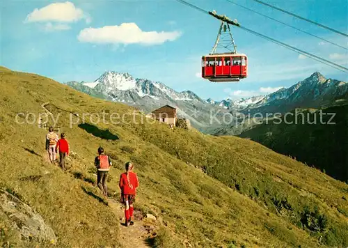 AK / Ansichtskarte  Seilbahn_Cable-Car_Telepherique Davos Flueela Pischabahn gegen Wisshorn Schwarzhorn 