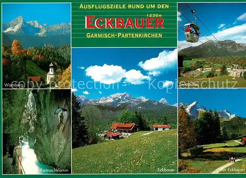 AK / Ansichtskarte  Seilbahn_Cable-Car_Telepherique Eckbauer Wamberg Partnachklamm Pitzner Huette  