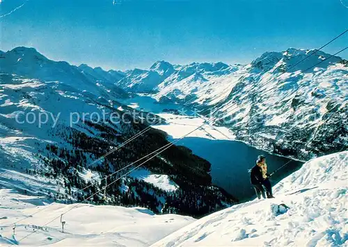 AK / Ansichtskarte  Skilift_Schlepplift_Remontees-Mecaniques Silvaplana Corvatsch Oberengadiner Seen 