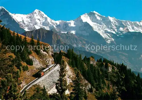 AK / Ansichtskarte 73812723 Zahnradbahn Schynige Platte Eiger Moench Jungfrau 