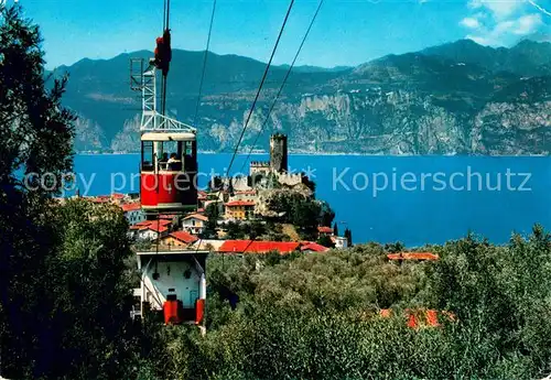 AK / Ansichtskarte 73812724 Seilbahn_Cable-Car_Telepherique Lago di Garda Malcesine 