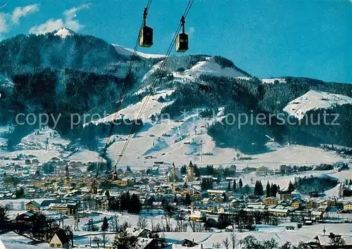 AK / Ansichtskarte  Seilbahn_Cable-Car_Telepherique Kitzbuehel mit Hahnenkamm 