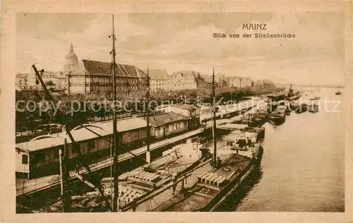 AK / Ansichtskarte  Mainz__Rhein Blick von der Strassenbruecke 