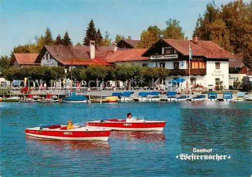 AK / Ansichtskarte 73812784 Prien_Chiemsee Hotel Gasthof Westernacher am See Prien Chiemsee