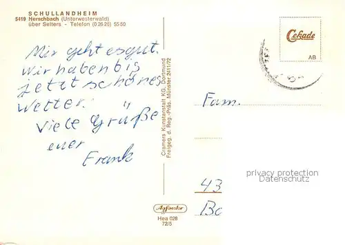 AK / Ansichtskarte Herschbach_Unterwesterwald Fliegeraufnahme 