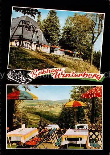 AK / Ansichtskarte  Winterberg_Hochsauerland Bobhaus Winterberg Terrasse Winterberg_Hochsauerland