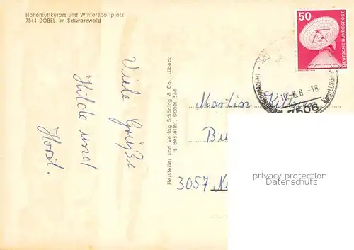 AK / Ansichtskarte  Dobel_Schwarzwald Ortsansicht Dobel Schwarzwald