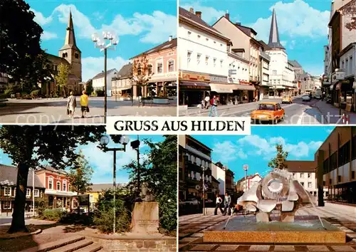 AK / Ansichtskarte  Hilden_Duesseldorf Ortsansichten mit Brunnen Hilden Duesseldorf