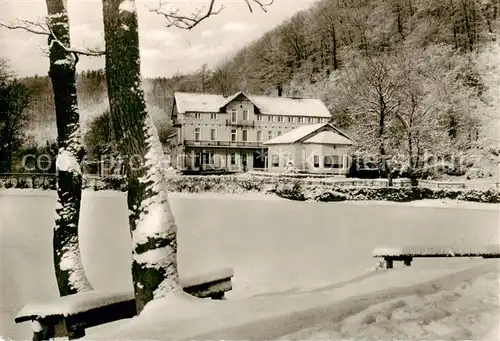 AK / Ansichtskarte  Bad_Lauterberg Kneipphotel Wiesenbeker Teich im Winter Bad_Lauterberg