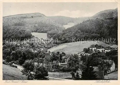 AK / Ansichtskarte  Bad_Grund Ansicht mit Schoenhofsblick Kupfertiefdruck Bad_Grund