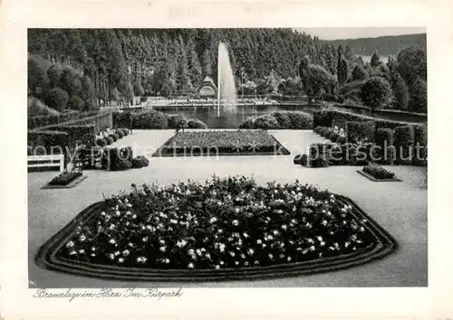 AK / Ansichtskarte  Braunlage Partie im Kurpark Fontaene Braunlage