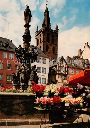 AK / Ansichtskarte  Trier Petrusbrunnen mit St Gangolph Trier