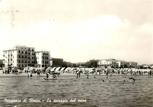 AK / Ansichtskarte 73813056 Miramare_di_Rimini  La spiaggia dal mare Miramare_di_Rimini 