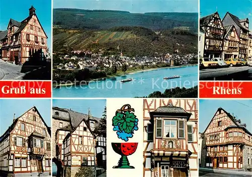 AK / Ansichtskarte  Rhens Motive Altstadt Fachwerkhaeuser Panorama Luftbild Rhens