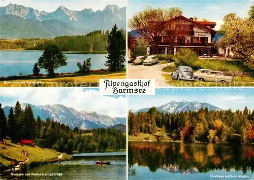 AK / Ansichtskarte 73813088 Kruen_Garmisch-Partenkirchen Alpengasthof Pension Barmsee Alpenpanorama Grubsee 