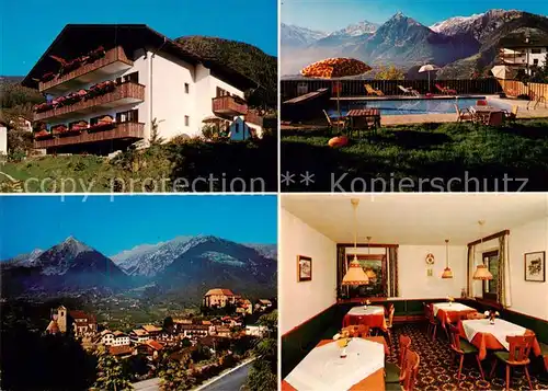 AK / Ansichtskarte 73813101 Schenna_Meran_Trentino_IT Hotel Garni Falchenwies Swimming Pool Panorama 