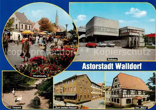 AK / Ansichtskarte 73813102 Walldorf Hauptstrasse Markt Tierpark Rathaus Hotel Zum weissen Roessl Die Boers Fachwerkhaus Walldorf