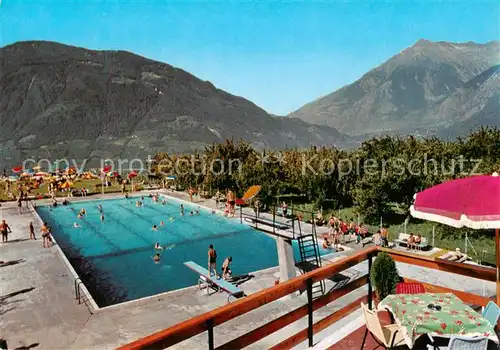 AK / Ansichtskarte 73813122 Dorf-Tirol_Suedtirol_IT Schwimmbad Freibad 