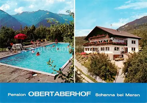 AK / Ansichtskarte 73813123 Schenna_Meran_Trentino_IT Pension Obertaberhof Swimming Pool 