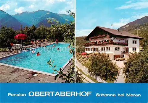 AK / Ansichtskarte  Schenna_Meran_Trentino_IT Pension Obertaberhof Swimming Pool 