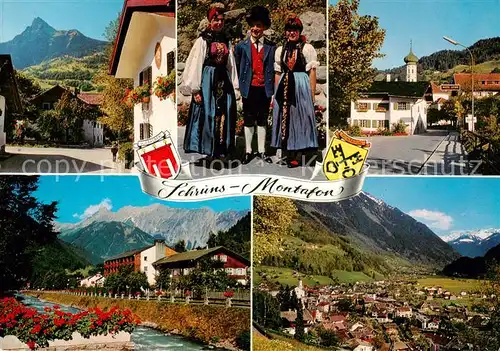 AK / Ansichtskarte  Schruns_Tschagguns Panorama Montafon Kurhotel Trachten 